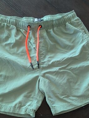 RVCA Light Mint Green Swim Trunks with Subtle Elastic Waist